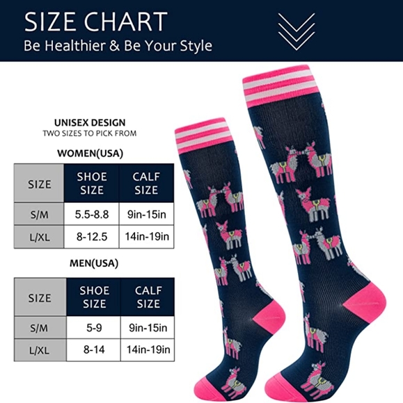 Compression Socks for Women Circulation 20-30mmHg Crazy, Cute, Socks Support  - Picture 9 of 10